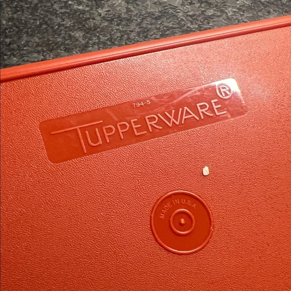 Tupperware Red and White Storage Set